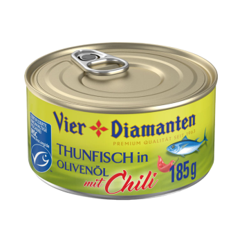 Vier Diamanten MSC Thunfisch in Olivenoel mit Chili, 185g